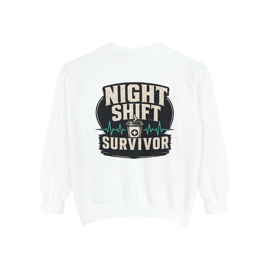 Night Shift Survivor Sweatshirt — Crewneck for Nurses & Healthcare Workers