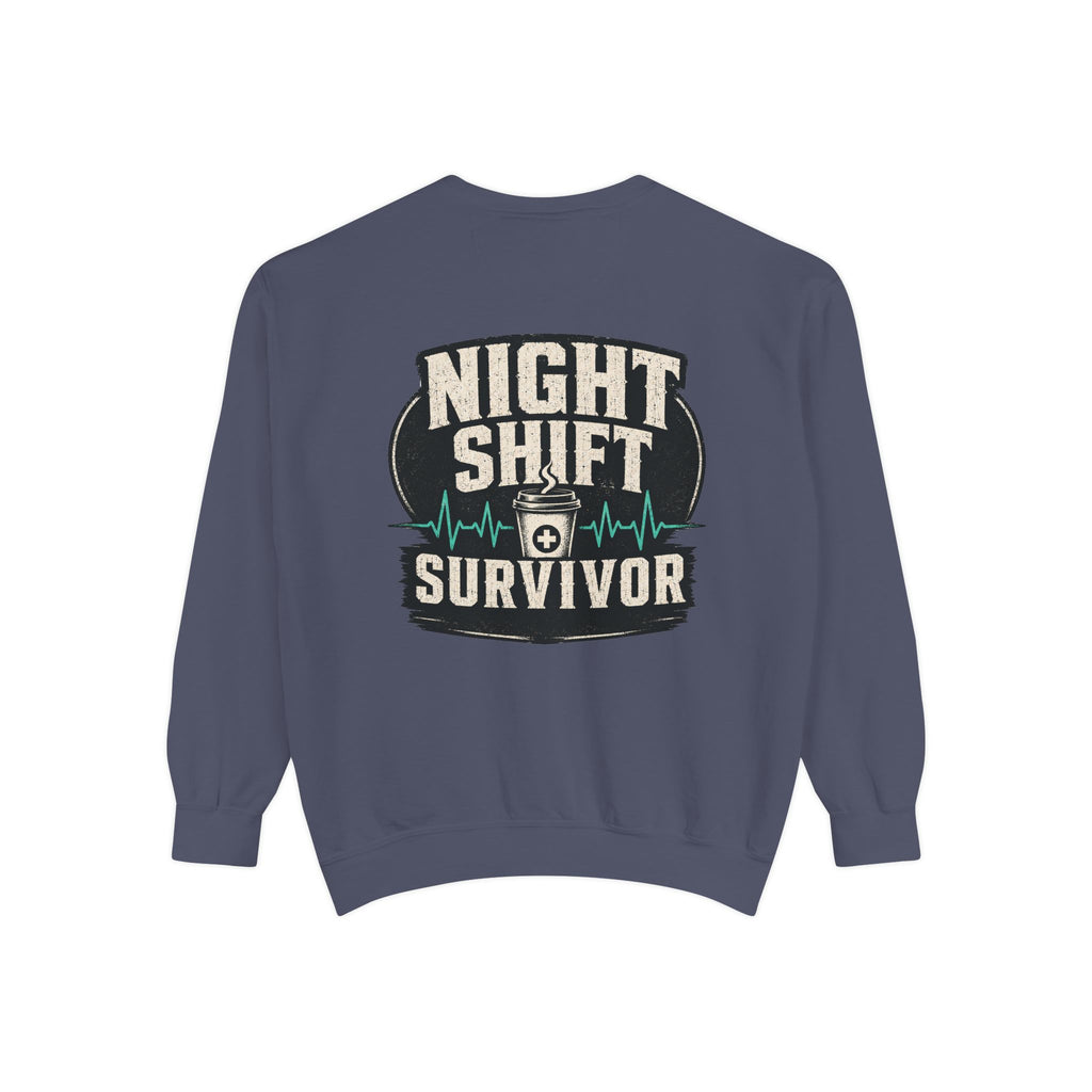Night Shift Survivor Sweatshirt — Crewneck for Nurses & Healthcare Workers