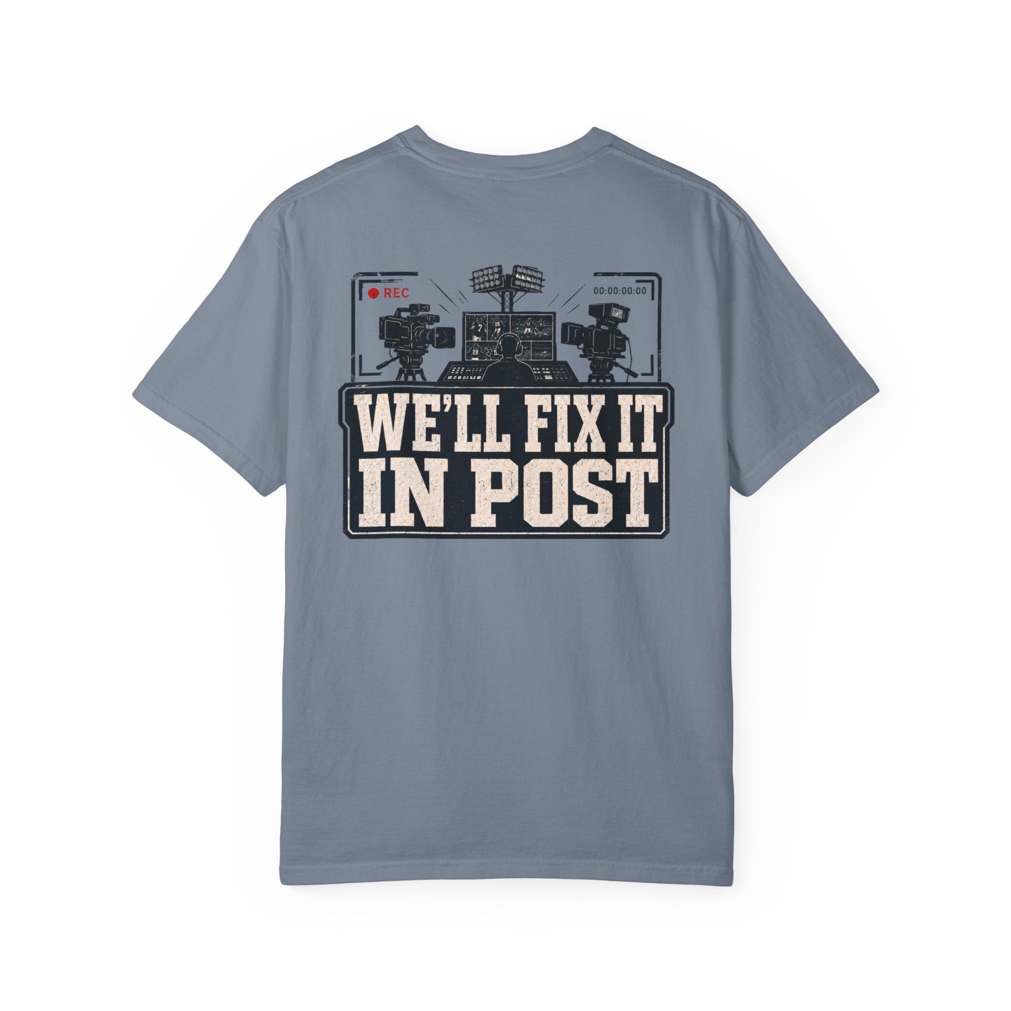 We'll Fix It In Post T-Shirt — Film Crew Vintage Camera Tee
